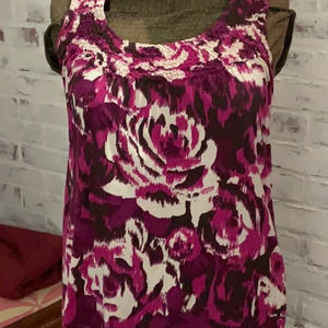 floral a.n.a. sleeveless tunic top Lg